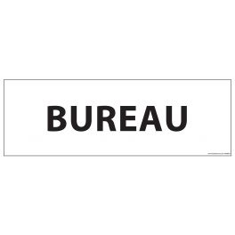 Signalisation d'information - BUREAU - blanc ou gris , vinyle ou PVC 210 x 75 mm BLANC