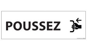 Signalisation D'information - Poussez - 210 X 75 Mm