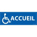 Signalétique information "Accueil" + Picto Handicapé fond bleu PVC