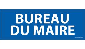Signalétique Information - Bureau Du Maire - Fond Bleu 210 X 75 Mm
