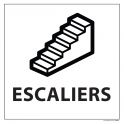Signalisation information - ESCALIERS - fond blanc, vinyle 250 x 250 mm