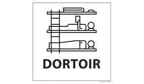 Signalétique information - DORTOIR - fond blanc 250 x 250 mm 
