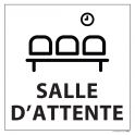 Signalisation information - SALLE D'ATTENTE - fond blanc 250 x 250 mm
