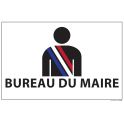 Signalisation information - BUREAU DU MAIRE+ symbole - fond blanc 300 x 200 mm