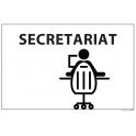 Signalisation information - SECRETARIAT + symbole - fond blanc 300 x 200 mm