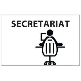 Signalisation information - SECRETARIAT + symbole - fond blanc 300 x 200 mm