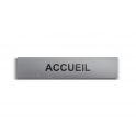 "Accueil" Plaque de porte en braille et relief gris