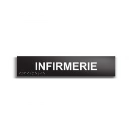 Infirmerie - Plaque de porte en braille et relief - 25 x 5cm