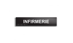 Infirmerie - Plaque de porte en braille et relief - 25 x 5cm 