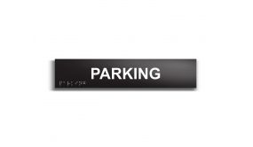 Parking - Plaque de porte en braille et relief - 25 x 5cm 