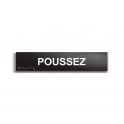 Poussez - Plaque de porte en braille et relief - 25 x 5cm