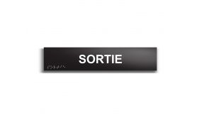 Sortie - Plaque De Porte En Braille Et Relief - 25 X 5cm