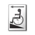 Plaque en relief et en braille - Symbole Handicapé flèche gauche