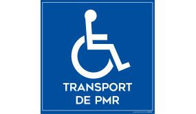 Signalisation adhésive pour véhicule - Transport de personnes handicapées - 200 x 200 mm