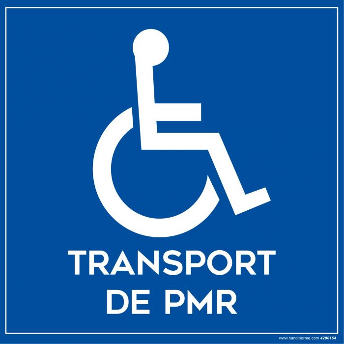 Signalétique adhésif pour véhicule "Transport de PMR et Picto"