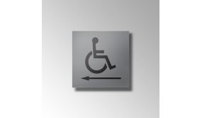 Panneau signalétique relief et braille picto Handicapé Flèche gauche