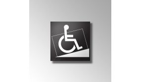 Panneau signalétique relief et braille Accés rampe + picto Handicapé 