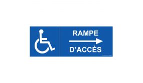 Panneau Accès - Flèche Droite - Logo Pmr Symbole Handicap