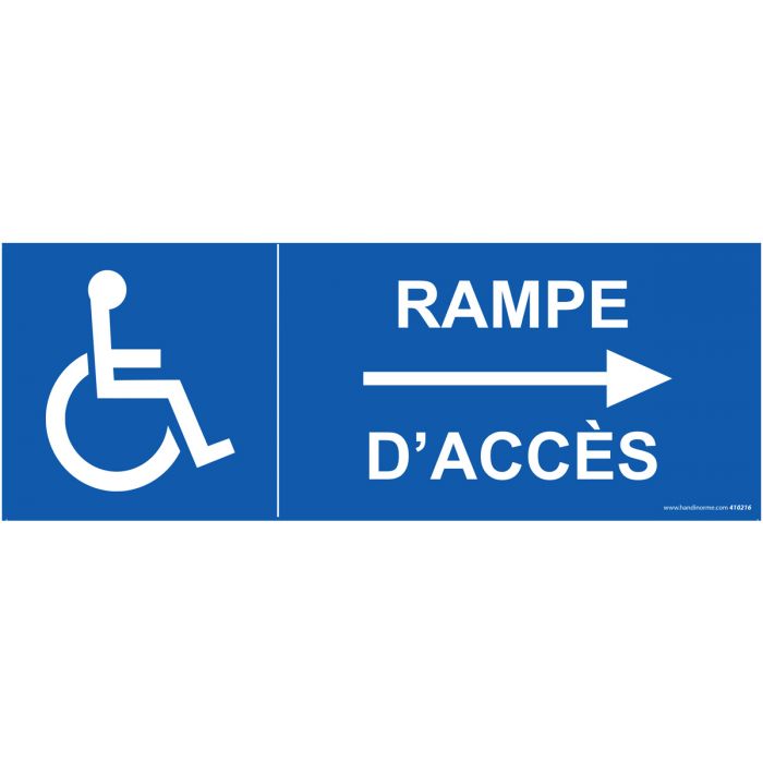 Signalisation handicapé "Rampe d'accès, flèche à droite"
