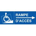 Signalisation "Rampe Accès handicapé flèche droite"