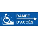 Signalisation "Rampe Accès handicapé flèche droite"