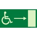 Signalisation - Sortie de secours - droite + picto Handicapé Photo-luminescent