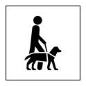 Pictogramme PI PF 046 "Accessibilité, chien de guide ou d'assistance" en PVC ISO 7001