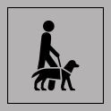 Pictogramme PI PF 046 "Accessibilité, chien de guide ou d'assistance" en Vinyle Souple Autocollant ISO 7001