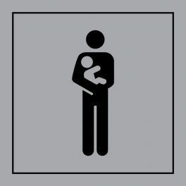 Pictogramme PI PF 058 "Accès prioritaire aux personnes avec enfant en bas âge" en Gravoply ISO 7001
