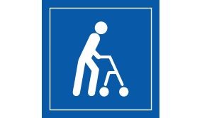 Accessibilité, capacité de déplacement à pied limitée - en Gravoply ISO 7001