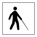 Pictogramme PI PF 051 "Accessibilité, malvoyant ou aveugle" en Gravoply ISO 7001