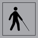 Pictogramme PI PF 051 "Accessibilité, malvoyant ou aveugle" en Gravoply ISO 7001