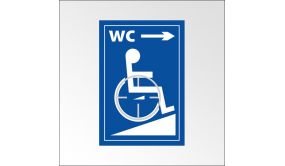 Panneau Braille Wc Picto Pmr Symbole Handicap + Flèche Droite