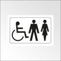 Panneau Picto Handicapé + HOMME + FEMME - relief et en braille