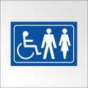 Panneau Picto Handicapé + HOMME + FEMME - relief et en braille