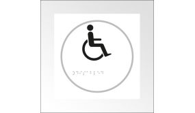 Panneau picto Handicapé - relief et braille