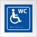 Panneau WC relief et braille + picto Handicapé
