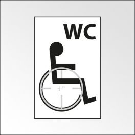Panneau WC picto Handicapé - relief et braille
