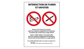 Panneau Interdiction de fumer et vapoter - PVC ou autocollant 