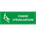 Panneau rectangulaire d'information "Chaise d'évacuation"