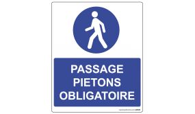 Panneau Rectangulaire De Sécurité Passage Piéton Obligatoire