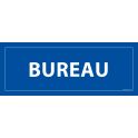 Signalisation d'information - BUREAU - blanc ou gris , vinyle ou PVC 210 x 75 mm BLEU