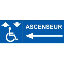 Signalisation handicapé "Ascenseur" flèche gauche