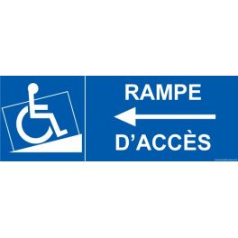 Signalisation " Rampe Accès" handicapé flèche à gauche