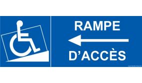 Signalisation - Rampe Accès - handicapé flèche à gauche 