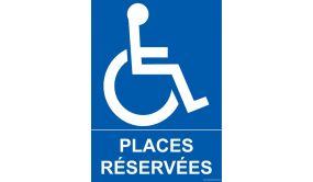 Panneau Parking - places réservées - + Picto handicapé