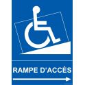 Panneau "Rampe d'accès" pour handicapé + picto
