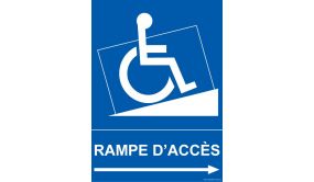 Panneau - Rampe d'accès - pour handicapé + picto 