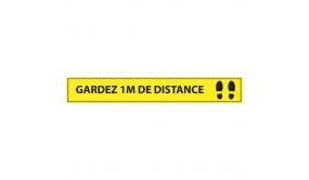 Adhésif De Marquage Au Sol Gardez 1m De Distance - 700x100mm - Jaune- Distances Sociales