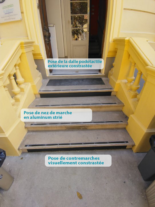 mises aux normes accessibilité d'un escalier extérieur